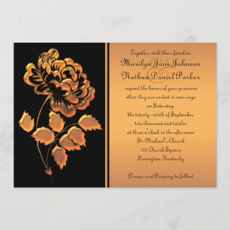 Invitación a la boda de peones negros y cobre