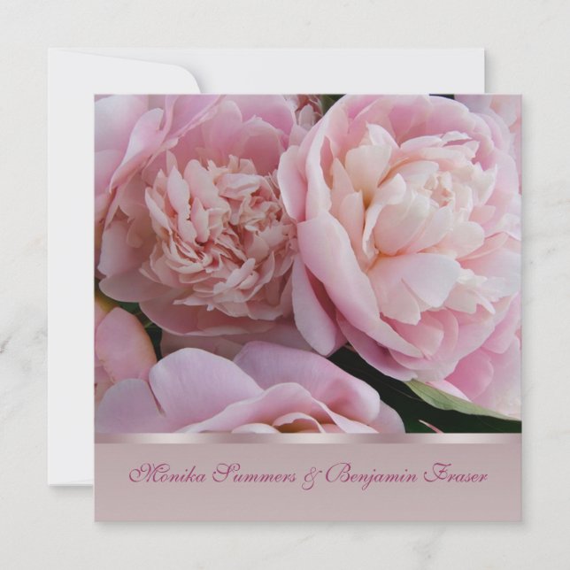 Invitación a la boda de peones rosados (Anverso)