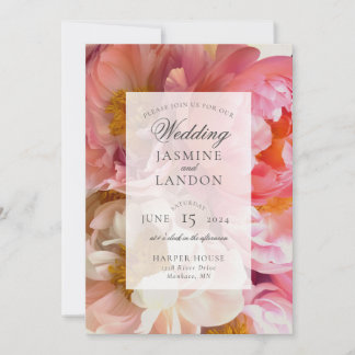 Invitación a la boda de peones rosados