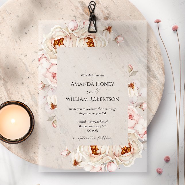 Invitación a la boda de Peony Bouquet (Subido por el creador)