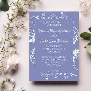 Invitación a la boda de Periwinkle Flourish