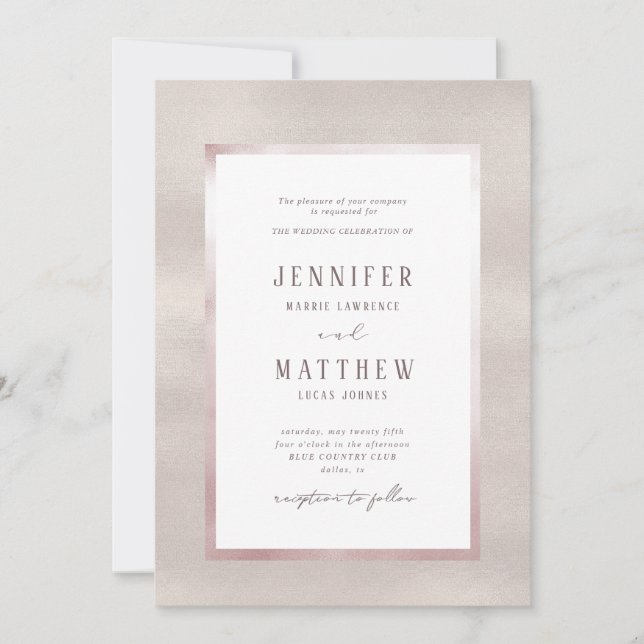 Invitación a la boda de Perlas Preciosas (Anverso)