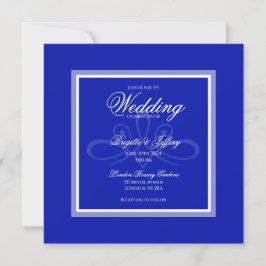 Invitación a la boda de personalizable azul cobalt