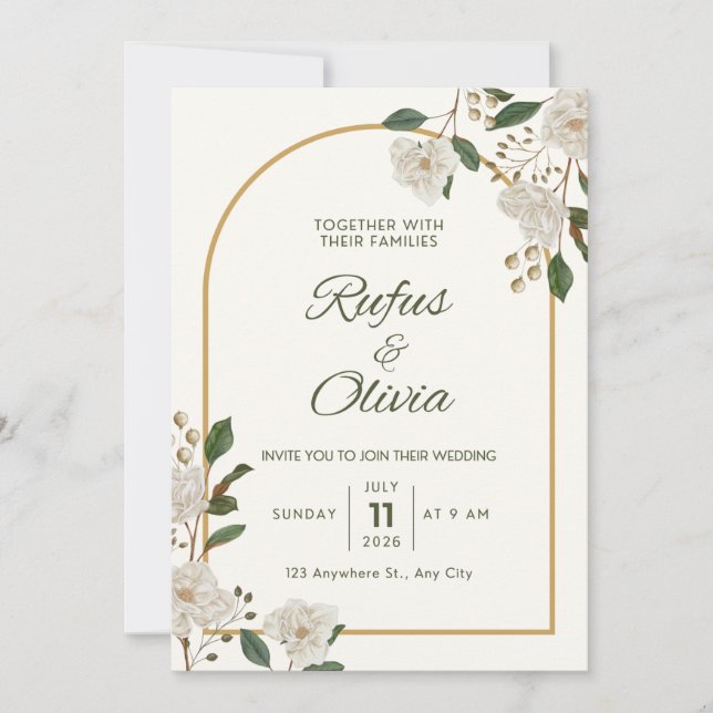Invitación a la boda de personalizable con acento  (Anverso)