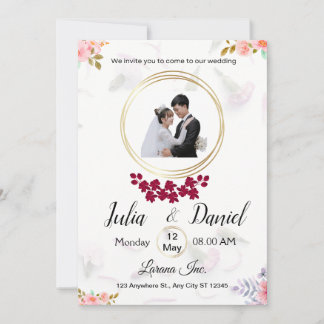 Invitación a la boda de personalizable con foto de