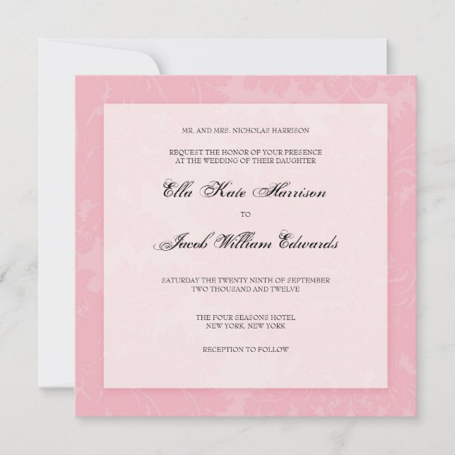 Invitación a la boda de personalizable :: DAMASK (Anverso)