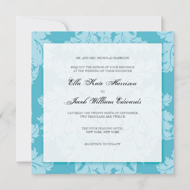 Invitación a la boda de personalizable :: DAMASK (Anverso)