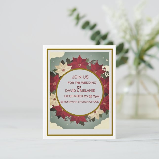 Invitación a la boda de personalizable Navidades (Anverso de pie)