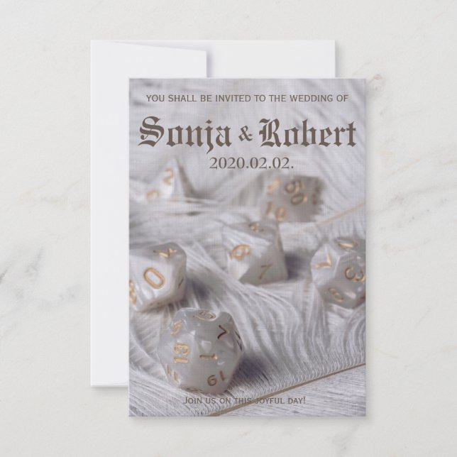 Invitación a la boda de Personalizable RPG Dados (Anverso)