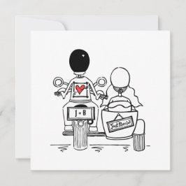 Invitación a la boda de personalizado en moto y si