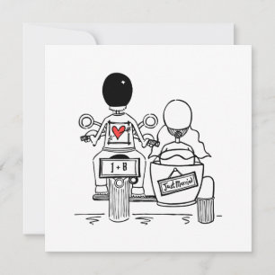 Invitación a la boda de personalizado en moto y si