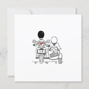 Invitación a la boda de personalizado en moto y si