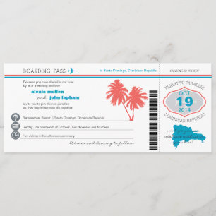 Invitación a la boda de pesos de República Dominic