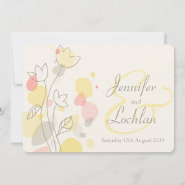 Invitación a la boda de pétalos de flores modernos