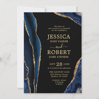 Invitación a la boda de piedra de la Marina Gold A