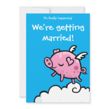 Invitación a la boda de Piggy Volador