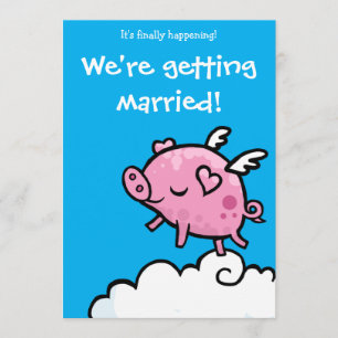 Invitación a la boda de Piggy Volador