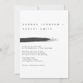 Invitación a la boda de pincel moderno