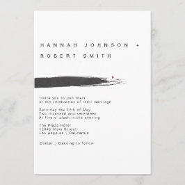 Invitación a la boda de pincel moderno