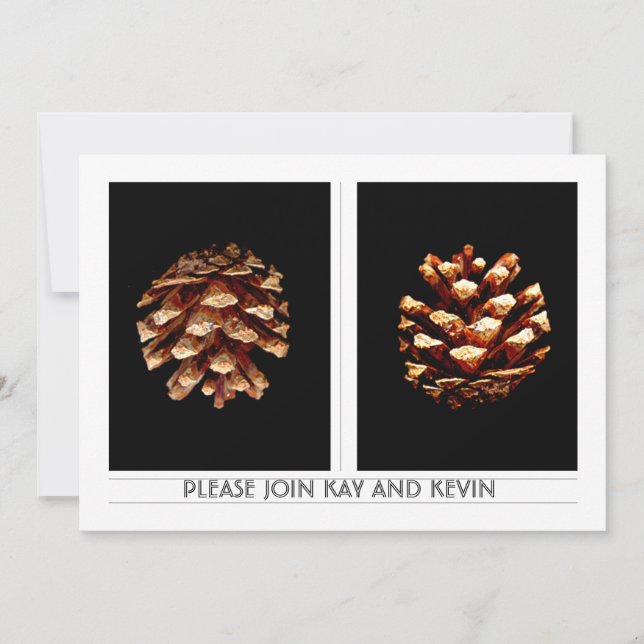 Invitación a la boda de Pinecones (Anverso)