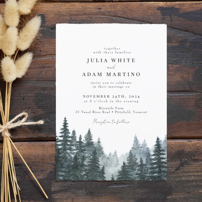Invitación a la boda de Pines de Invierno Forestal (Subido por el creador)