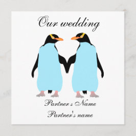 Invitación a la boda de pingüinos gays, pastel