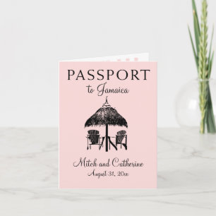 Invitación a la boda de Pink Ocho Rios Jamaica Pas