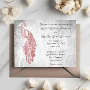 Invitación a la boda de Pink Peacock