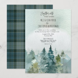 Invitación a la boda de pino rústico con Maravilla
