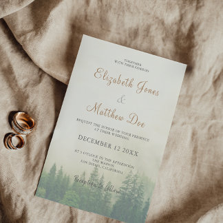Invitación a la boda de pinos de montaña