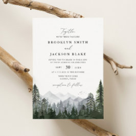 Invitación a la boda de pinos de montaña rusa