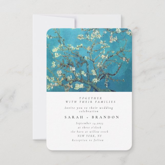 Invitación a la boda de pintura antigua de Lanscap (Anverso)