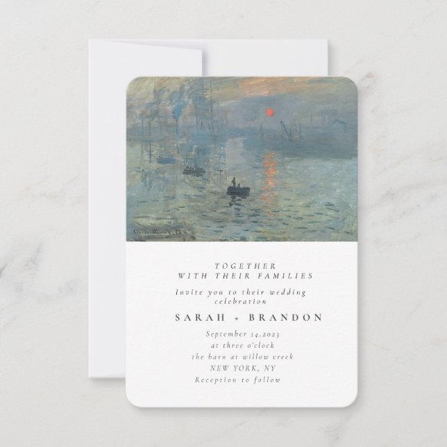 Invitación a la boda de pintura antigua de Lanscap (Anverso)