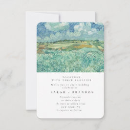 Invitación a la boda de pintura antigua de Lanscap