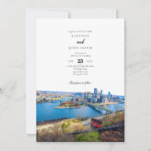 Invitación a la boda de Pittsburgh Skyline