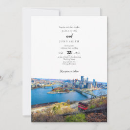 Invitación a la boda de Pittsburgh Skyline