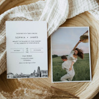 Invitación a la boda de Pittsburgh Skyline con fot