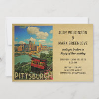 Invitación a la boda de Pittsburgh Vieja a mediado