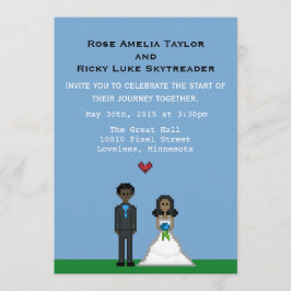 Invitación a la boda de Pixel Gamer Bride & Groom