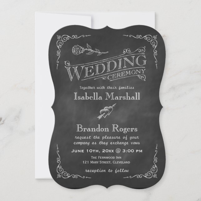 Invitación a la boda de pizarra 2 (Anverso)