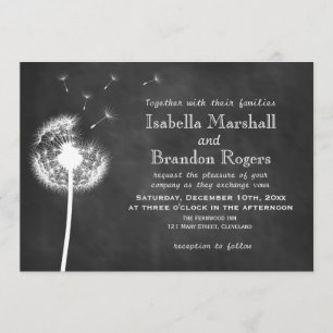Invitación a la boda de pizarra floral (blanco)