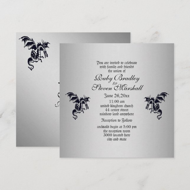 Invitación a la boda de plata del dragón (Anverso / Reverso)