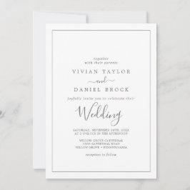 Invitación a la boda de plata minimalista