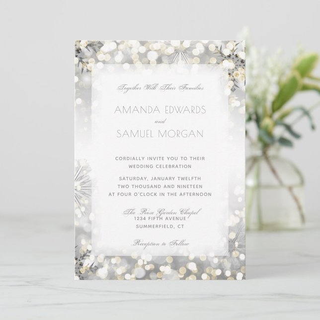 Invitación a la Boda de Plata y Oro de Invierno (Subido por el creador)