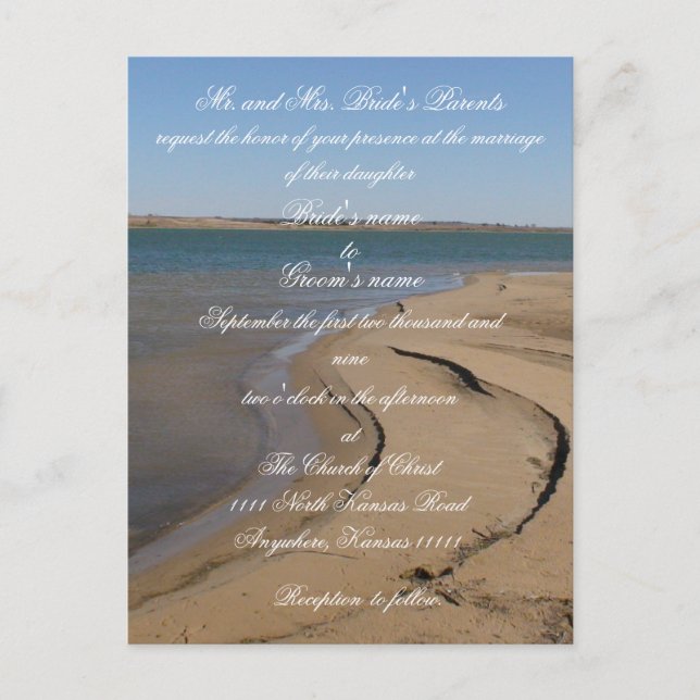 Invitación a la boda de playa (Anverso)