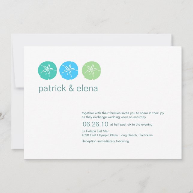 Invitación a la boda de playa (Anverso)