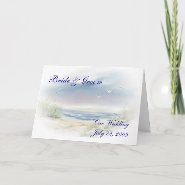 Invitación a la boda de playa (Anverso)