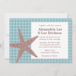 Invitación a la boda de playa - damas verde azulad