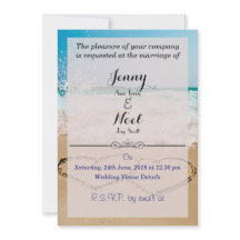 Invitación A La Boda De Playa De Arena