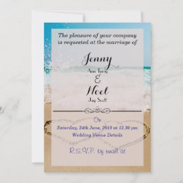 Invitación A La Boda De Playa De Arena